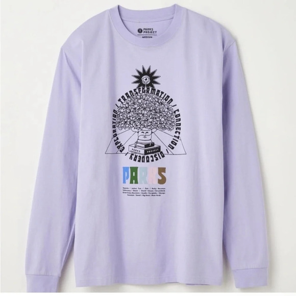 Parks Project Tree Of Knowledge Long Sleeve Tee, Purple, M, NWT - Picture 1 of 8